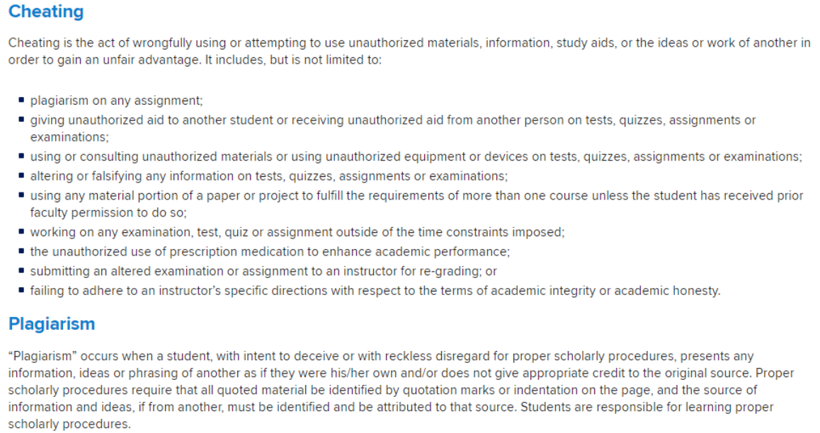杜克大学诚信要求