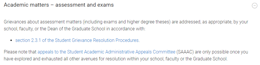 昆士兰大学申诉